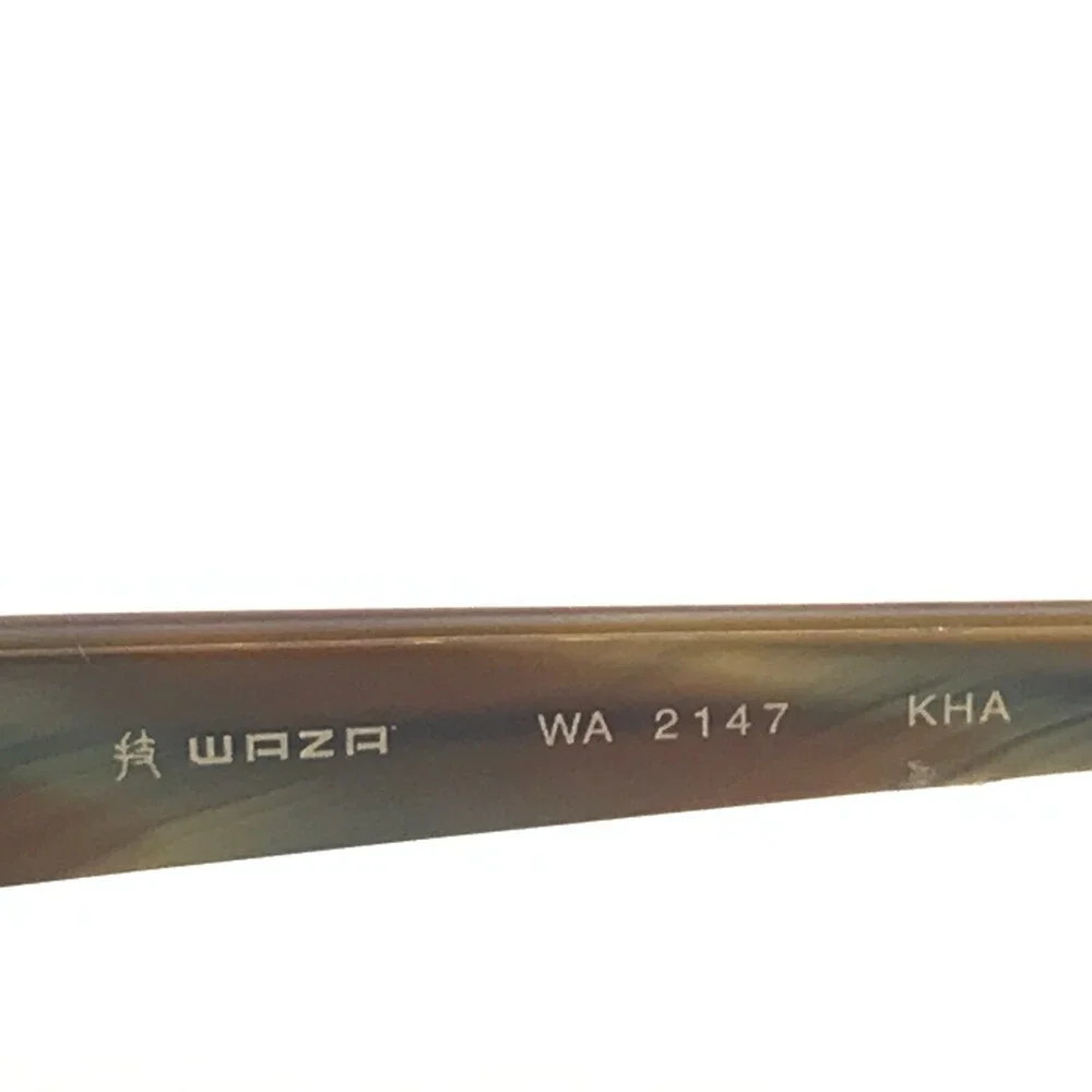 Waza Eyeglasses Frames WA 2147 KHA Brown Rectangular Full Rim Titanium 51-18-135